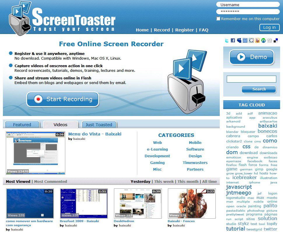 Screentoaster