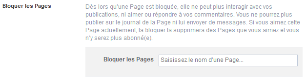 bloquer page facebook