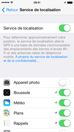 localisation facebook iphone