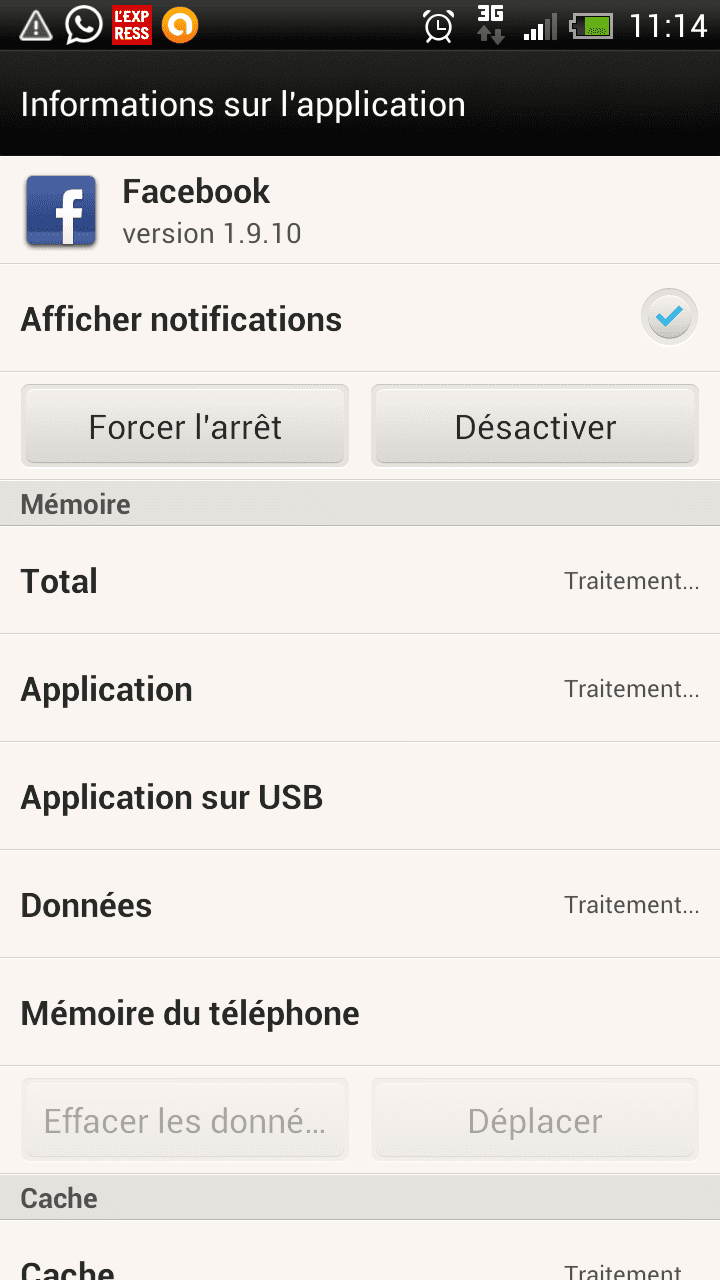 désinstaller facebook mobile