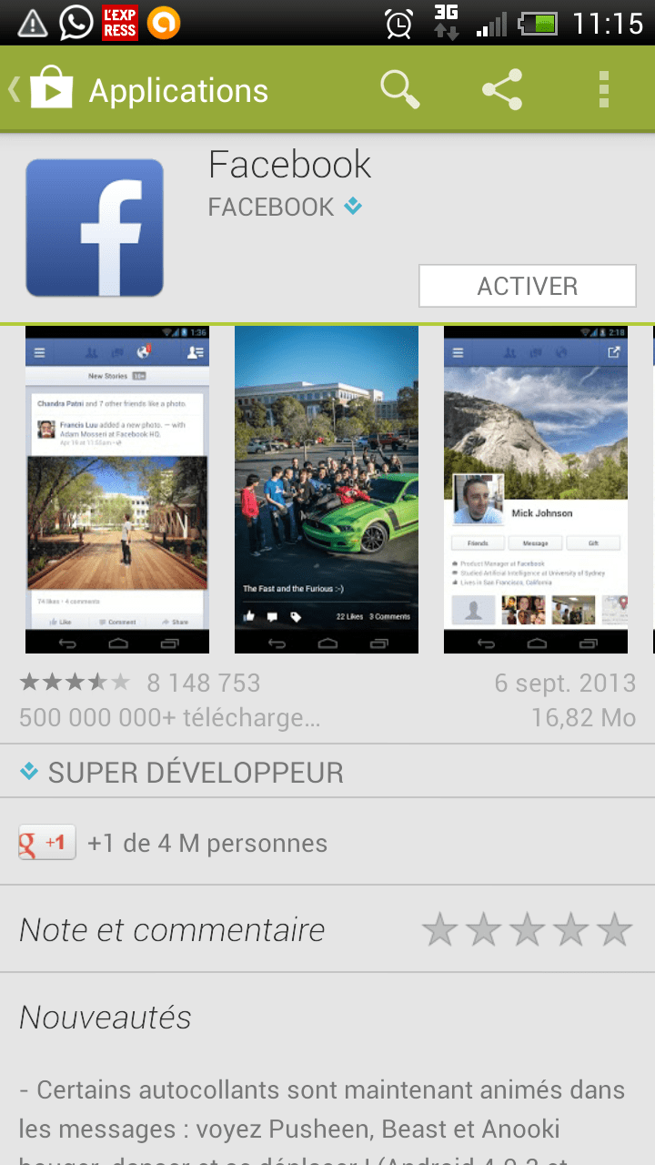 désinstaller facebook de son mobile