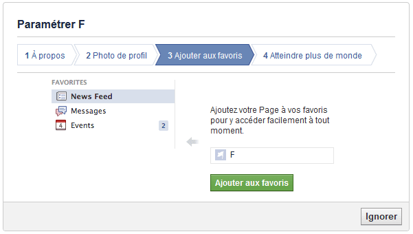 parametrer page facebook