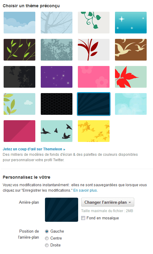 changer l'arrière-plan de mon twitter