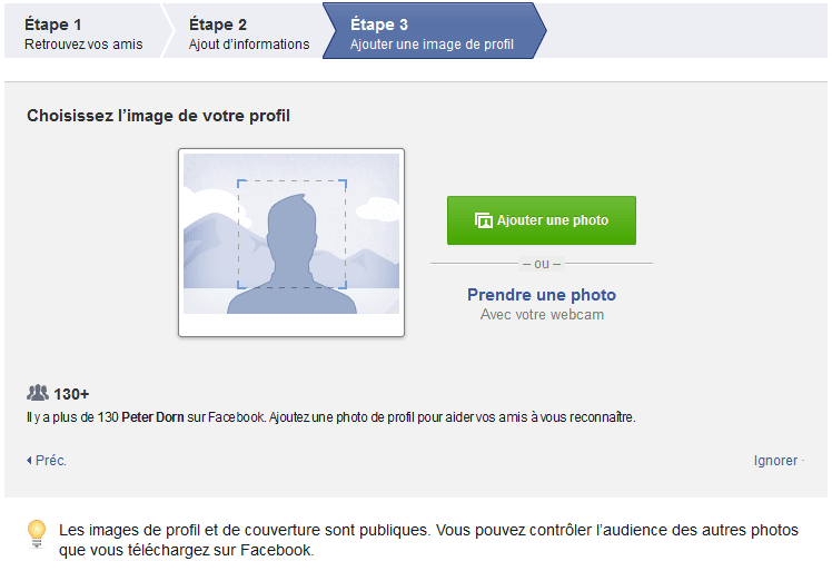 créer un profil facebook