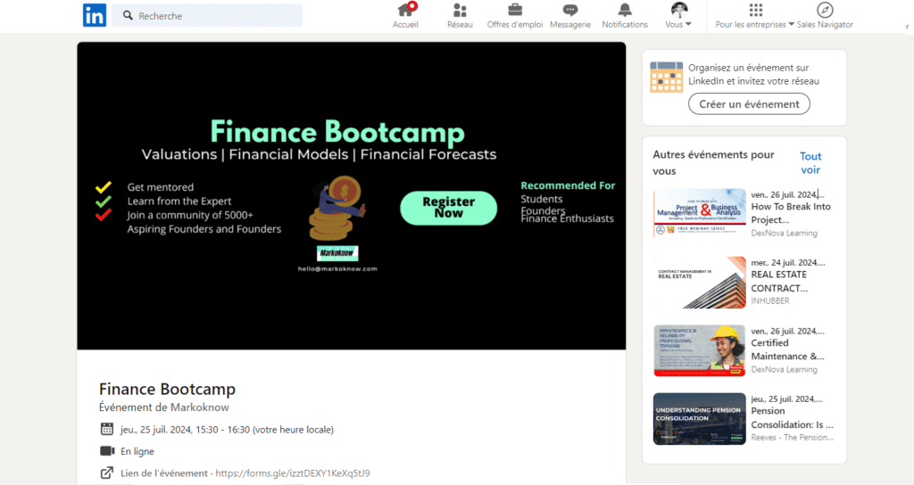 événement linkedin