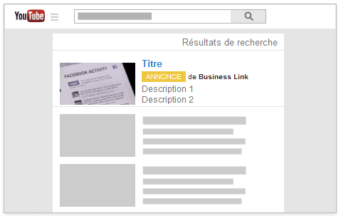 annonce indisplay resultats de recherche youtube