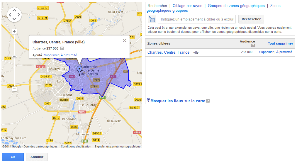 cibler une ville avec la publicité google