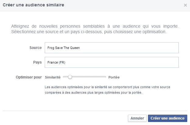 audience similaire lookalike facebook