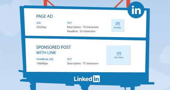 dimension publicites linkedin