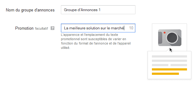 créer un groupe d'annonces shopping