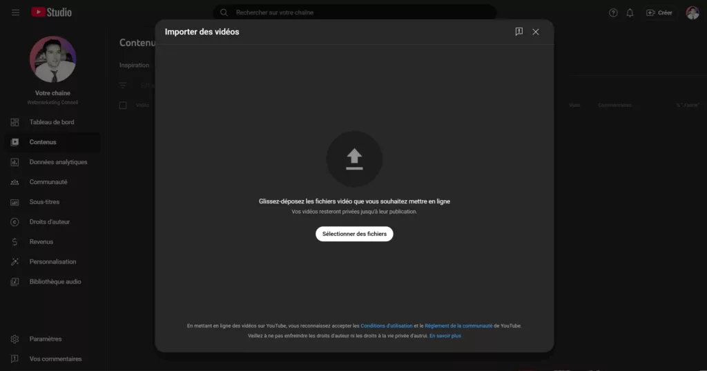 import vidéo youtube