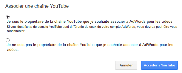 lier youtube et adwords