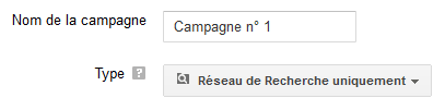 nom campagne adwords