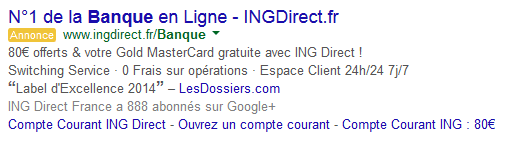 publicite google avec un fort taux de clic