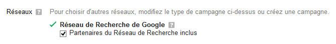 sélectionner partenaires de réseau de recherche inclus