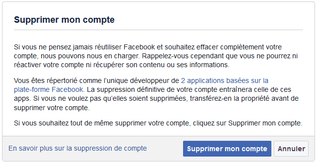 supprimer facebook