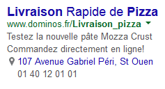 annonce google extension d'appel