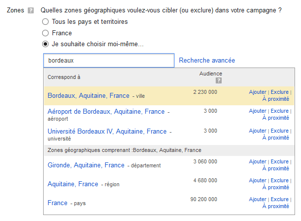 cibler des clients dans sa région