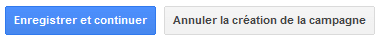 enregistrer campagne adwords