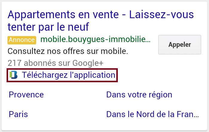 extension d'application