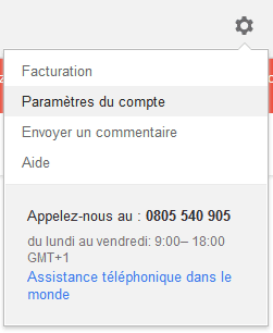 parametres compte adwords