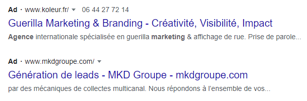 annonce texte google ads