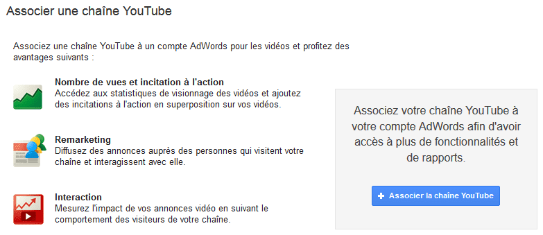 associer chaine youtube