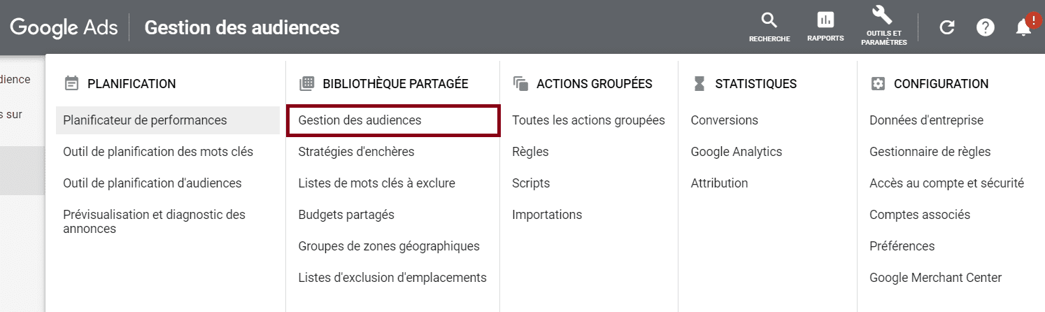 créer audiences