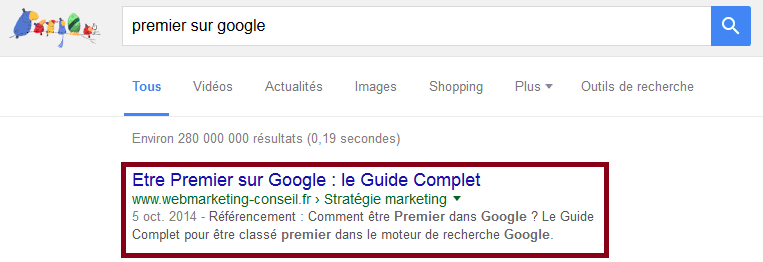 premier sur google