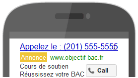 annonce appel uniquement google adwords