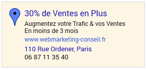 publicité google maps