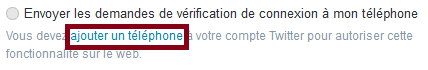 ajouter téléphone twitter