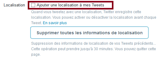 localisation twitter