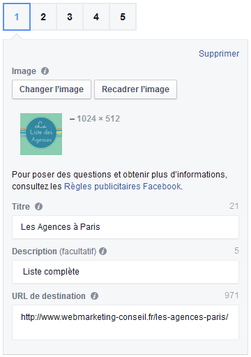 campagne facebook produits