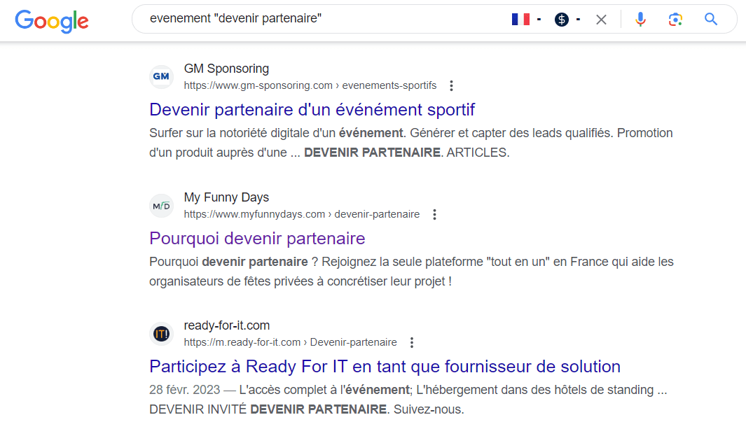 évènements backlinks