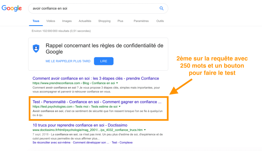 positionnement google