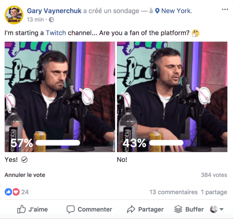 sondage facebook