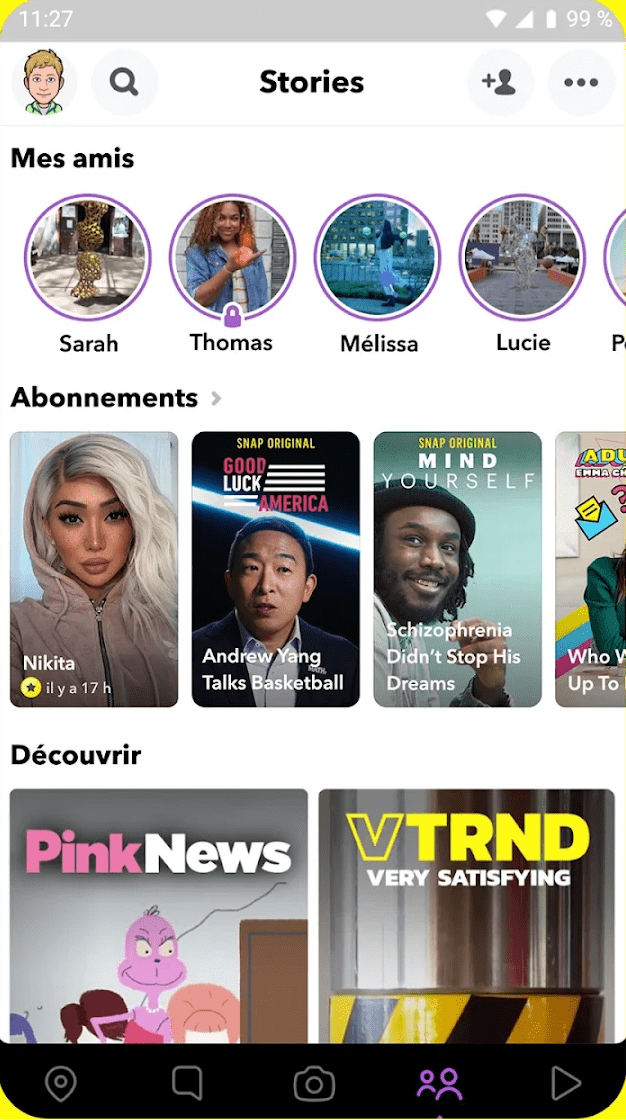 choisir réseaux sociaux snapchat