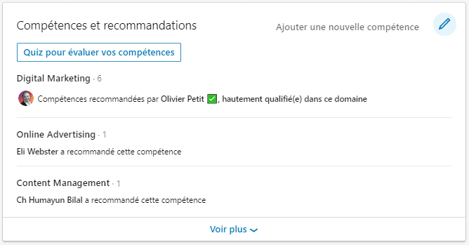 compétences linkedin