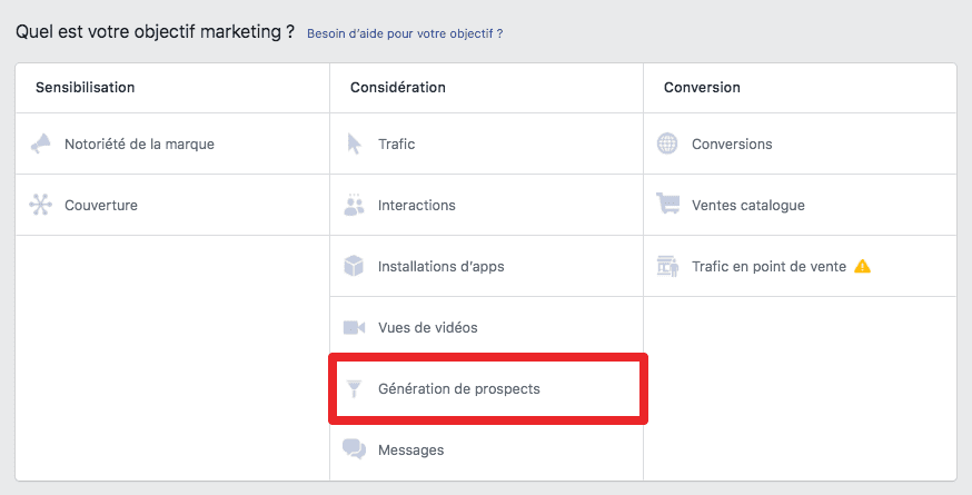 génération prospects facebook-ads