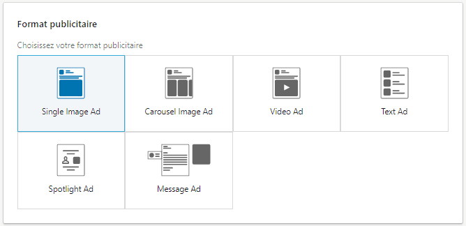 format publicité linkedin