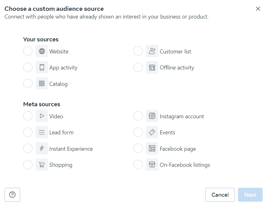 source audience facebook