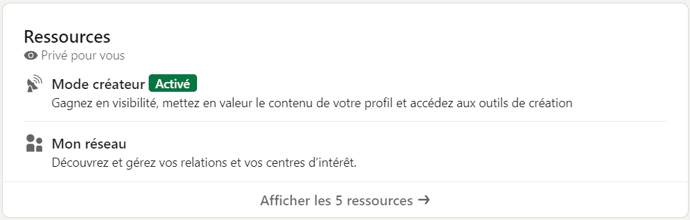 linkedin mode créateur