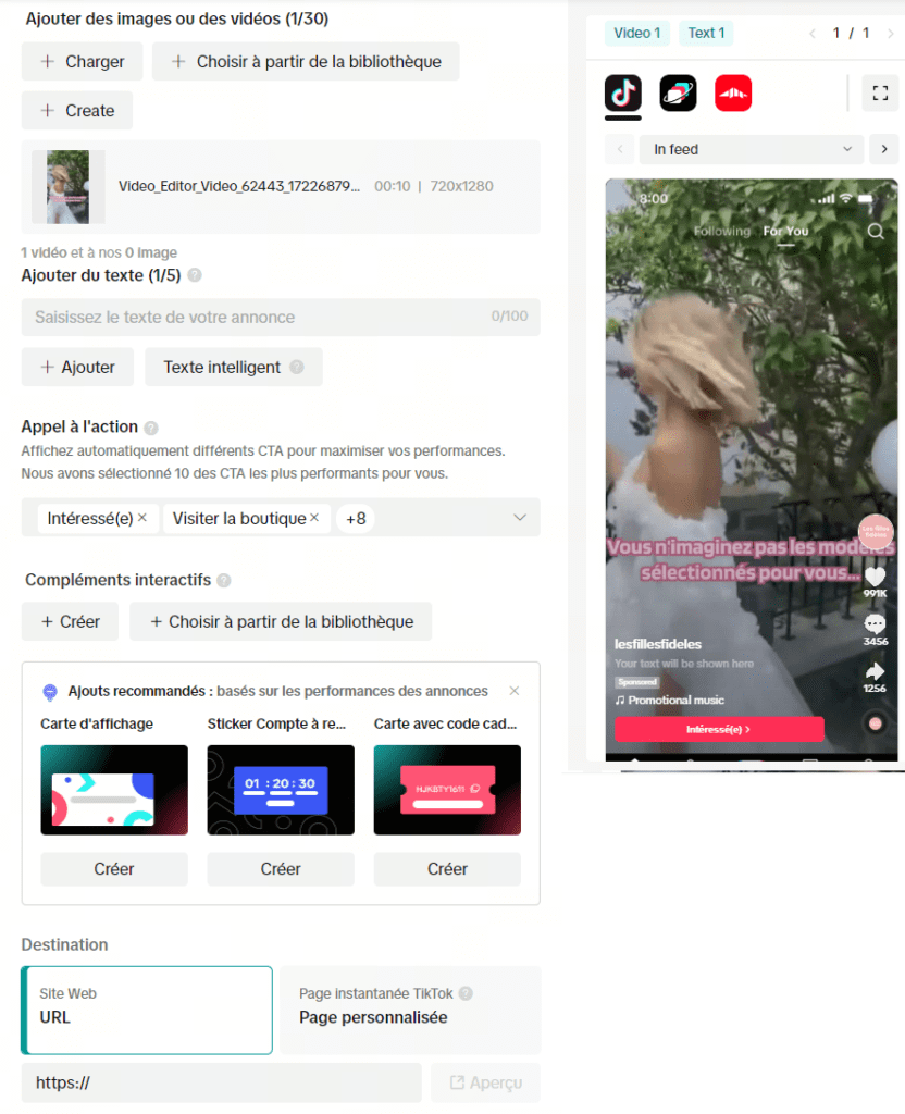 créer annonce tiktok