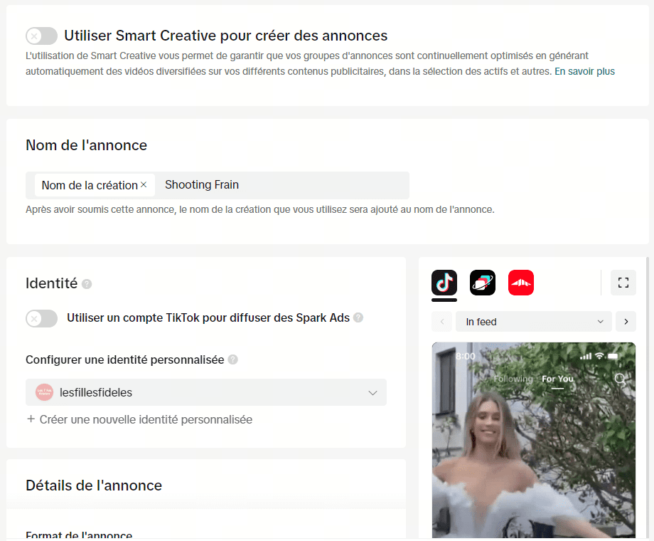 créer annonce vidéo tiktok