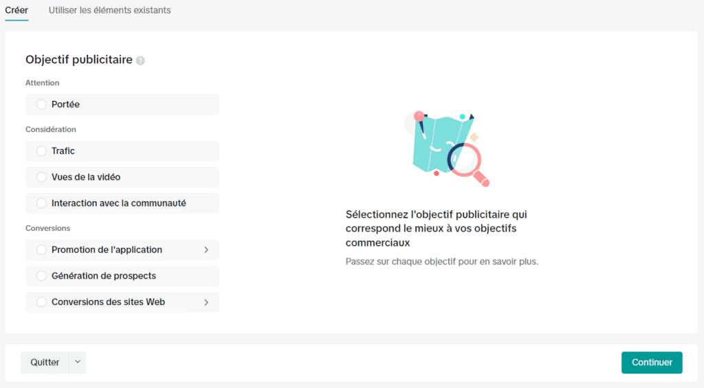 objectifs publicité tiktok