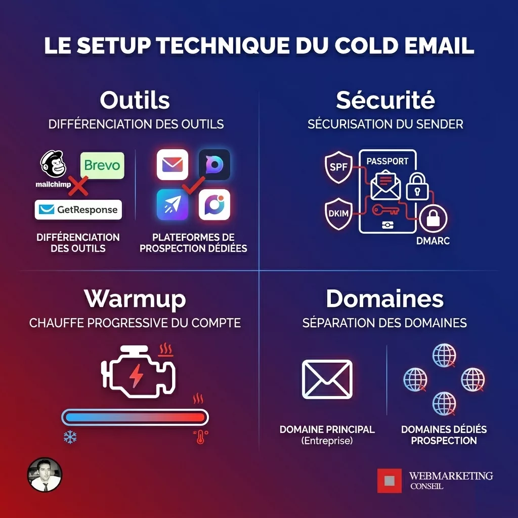 setup technique cold email