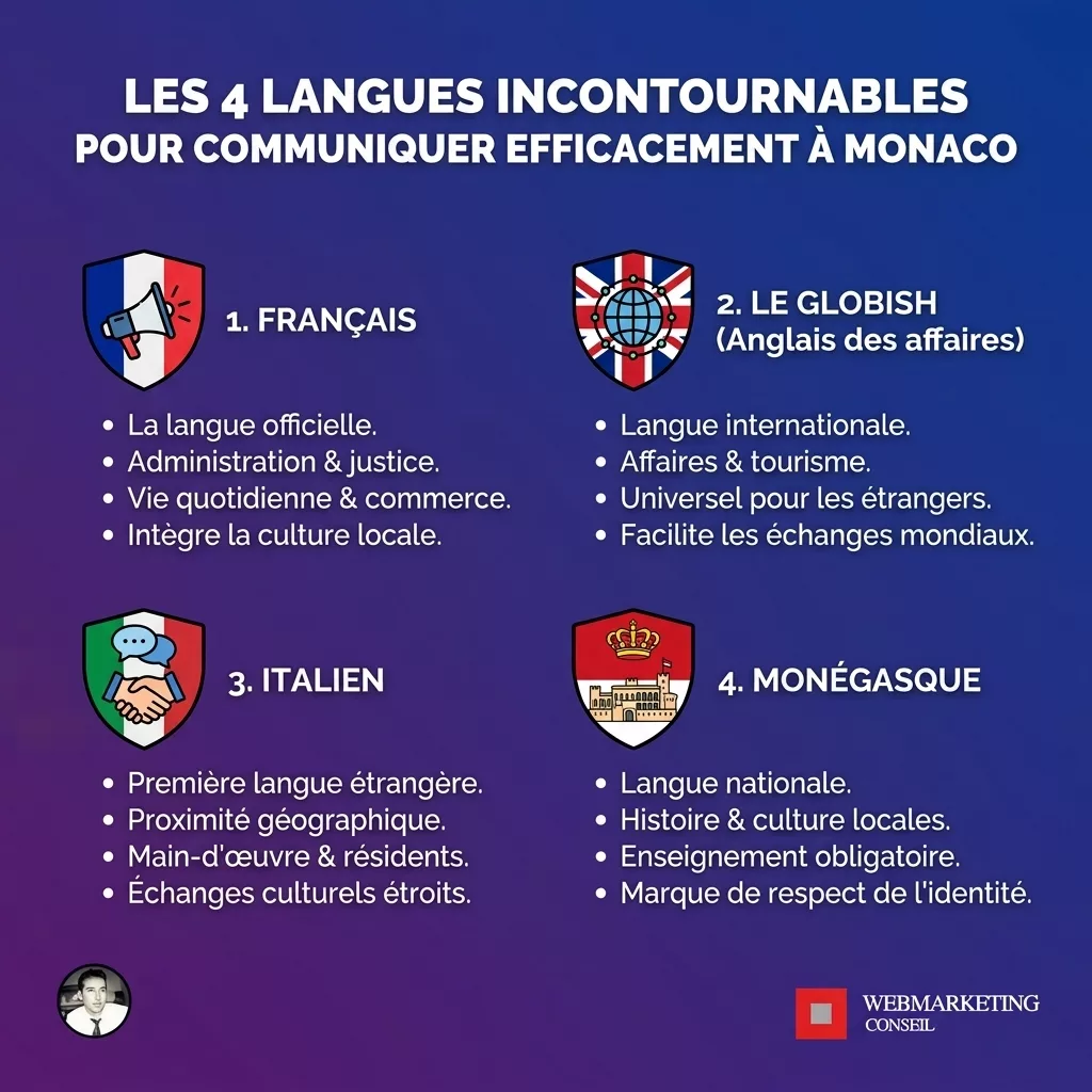 Infographie multilinguisme Monaco