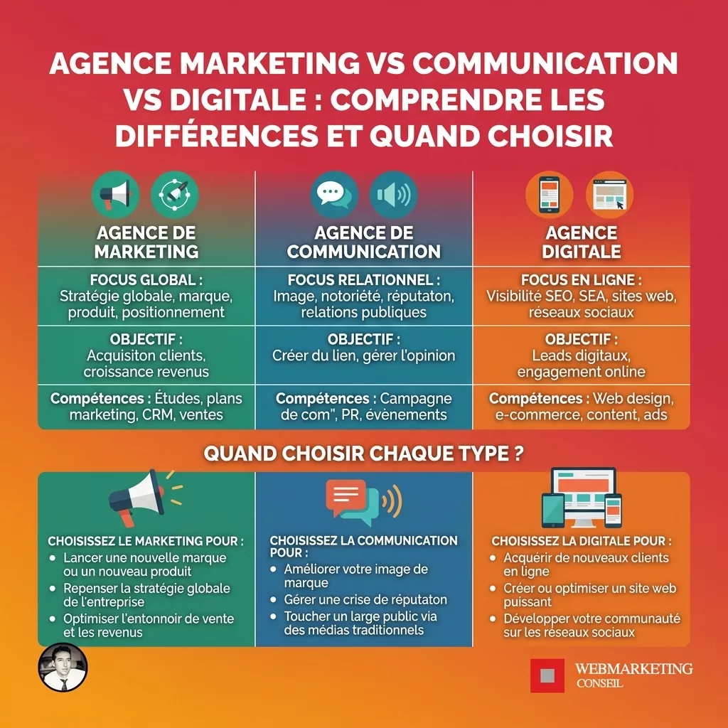Comparatif trois types d'agences en Belgique
