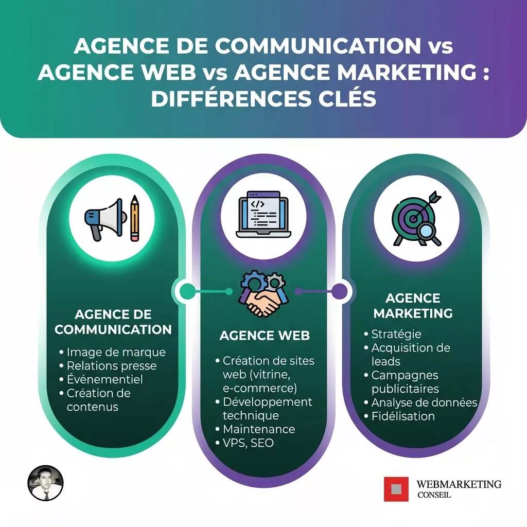 Comparatif des 3 types d'agences